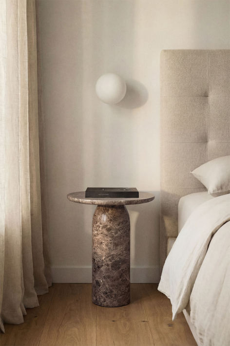 Round bedside table Ø45 cm in Layana cement