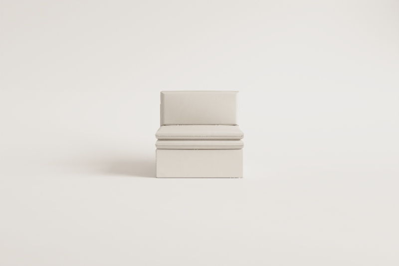 Central module for modular sofa in Grace linen and cotton