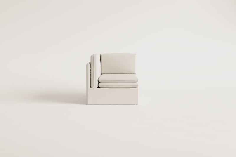 Corner module for modular sofa in Grace linen and cotton