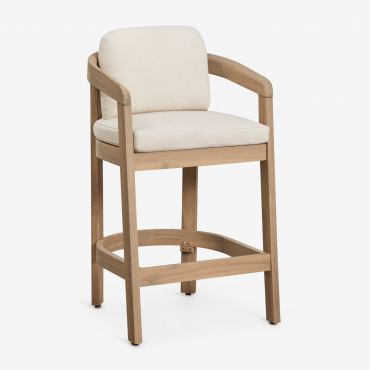 Pack Of 4 High Garden Stools In Acacia Wood Uleno Light Brown Acacia & ↑65 Cm - Sklum