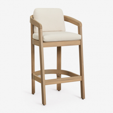 Pack Of 4 High Stools In Acacia Wood Uleno Light Brown Acacia & ↑75 Cm - Sklum