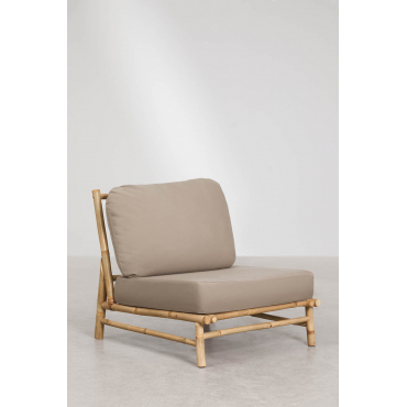 Central Module For Isendra Bamboo Modular Garden Sofa Mocha Brown Fabric - Sklum