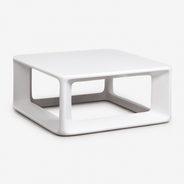 Lilou Square Coffee Table 80x80 Cm In Cement And Fiberglass White - Sklum