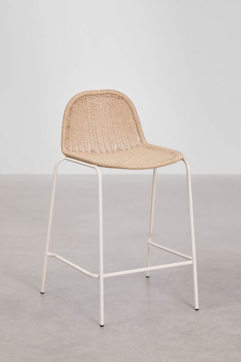 Garden high stool 65 cm stackable in wicker Reiven