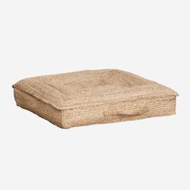 Serenda Natural Jute And Cotton Garden Floor Cushion Jute & 60 X 60 Cm - Sklum