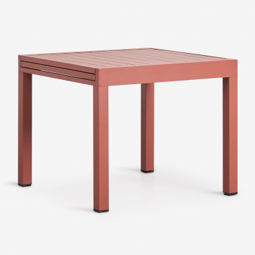 Starmi Extendable Garden Table 90-180x90 Cm Aluminum Terracota - Sklum