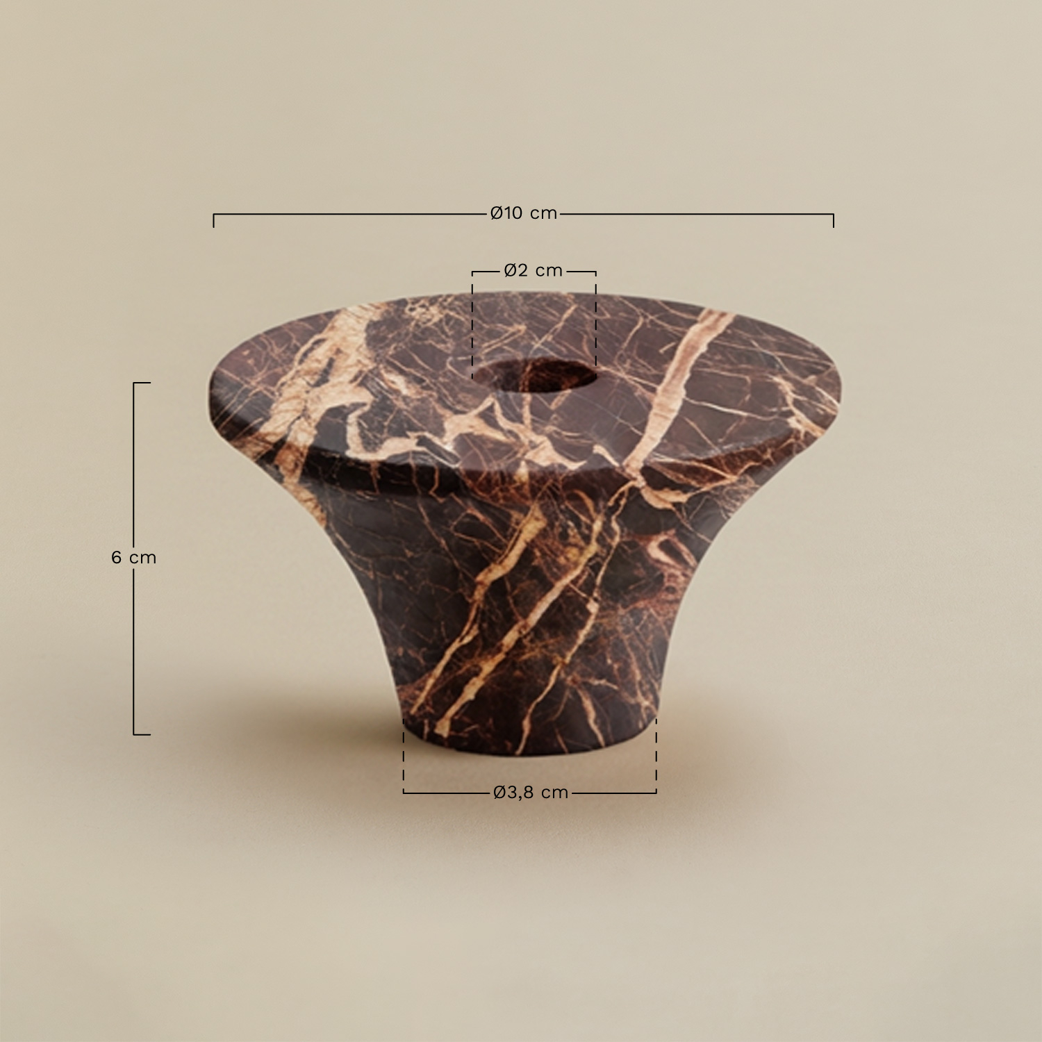 Bellvion natural stone candelabra, medidas