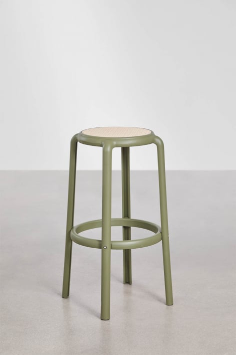 Omara polypropylene garden bar stool - Deep Olive Green 