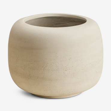 Annabeth Outdoor Cement Planter Ø35 Cm - ↑25 Cm & Off-white - Sklum