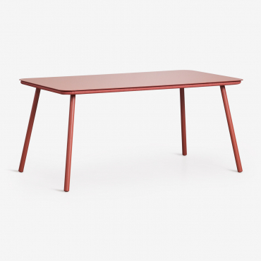 Rectangular 160x90 Cm Garden Table In Arhiza Glass Terracota - Sklum