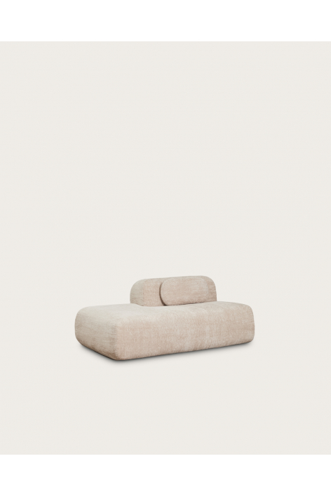 Left chaise module for modular sofa in vacuum-packed chenille Merida