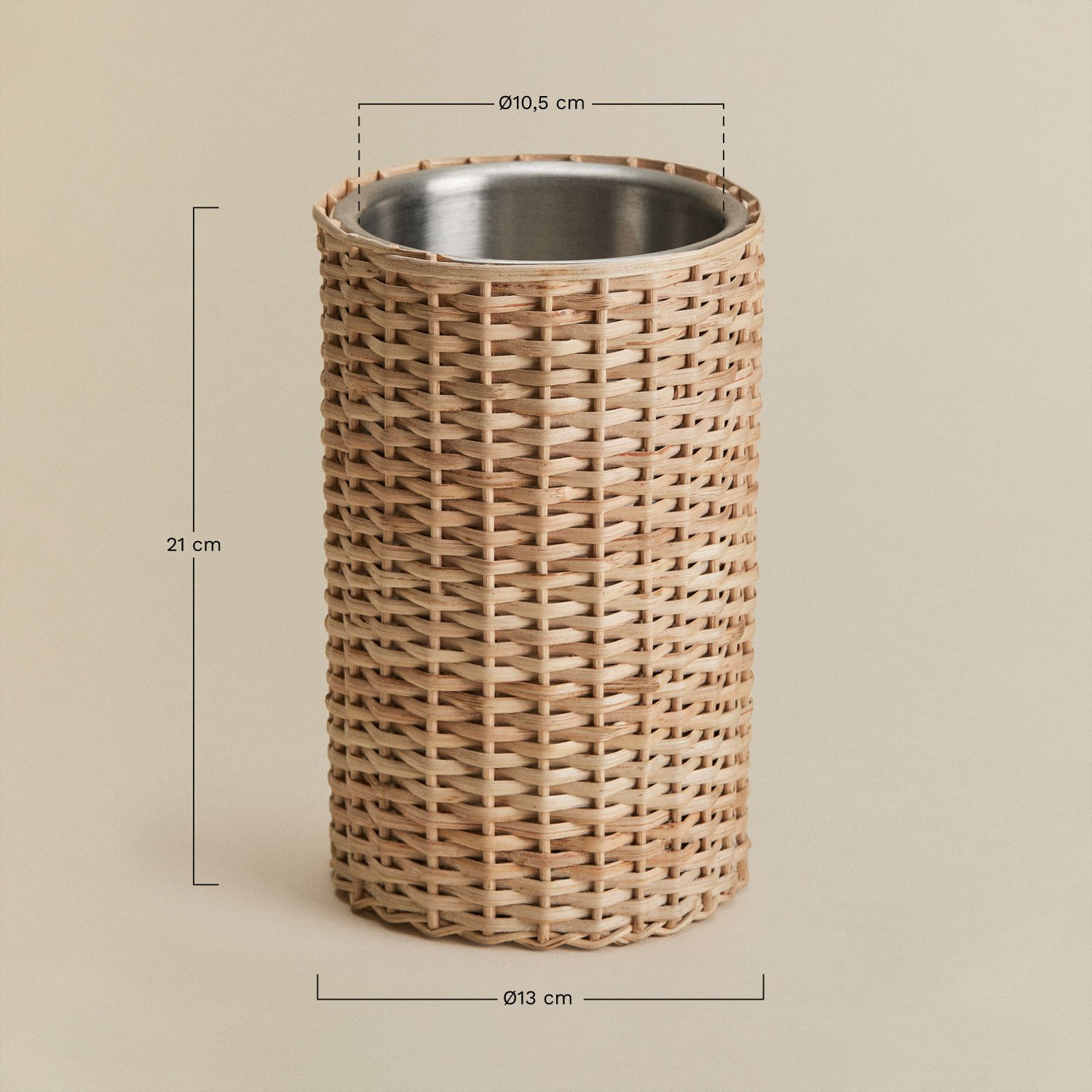 Dakomi stainless steel and bamboo bottle cooler, medidas