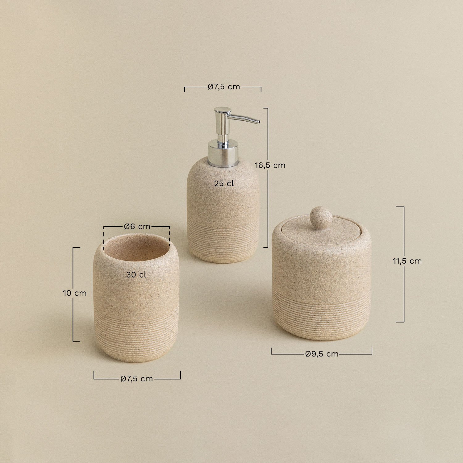 Beltine bath set, medidas