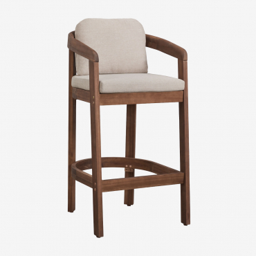 High Stool In Uleno Acacia Wood Dark Acacia Brown & ↑75 Cm - Sklum