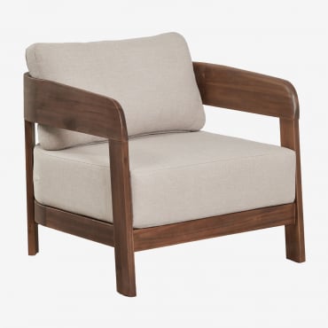 Acacia Wood Armchair Uleno Dark Acacia Brown - Sklum