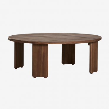 Uleno 100x80 Cm Oval Acacia Wood Coffee Table Dark Acacia Brown - Sklum