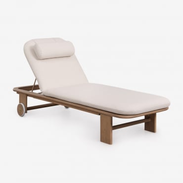 Pack Of 2 Reclining Loungers In Uleno Acacia Wood Light Brown Acacia - Sklum