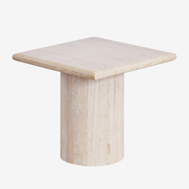 Pack Of 2 Square Bedside Tables In Lausane Travertine 40 X 40 Cm - Sklum