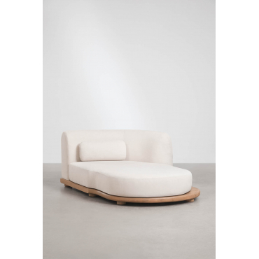 Right Chaise Longue Module For Modular Garden Sofa In Acacia Wood Gerard Light Brown Acacia - Sklum