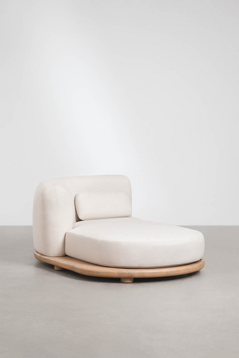 Left chaise longue module for modular garden sofa in acacia wood Gerard