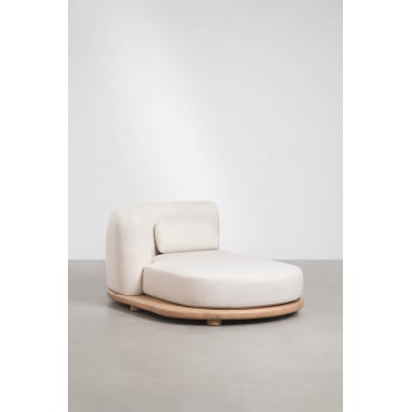 Left Chaise Longue Module For Modular Garden Sofa In Acacia Wood Gerard Light Brown Acacia - Sklum