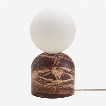 Tumkur Natural Stone Table Lamp Red Marble Cherry Gold - Sklum