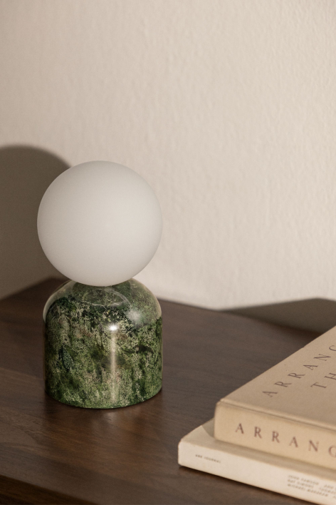 Tumkur natural stone table lamp - Green Marble Forest