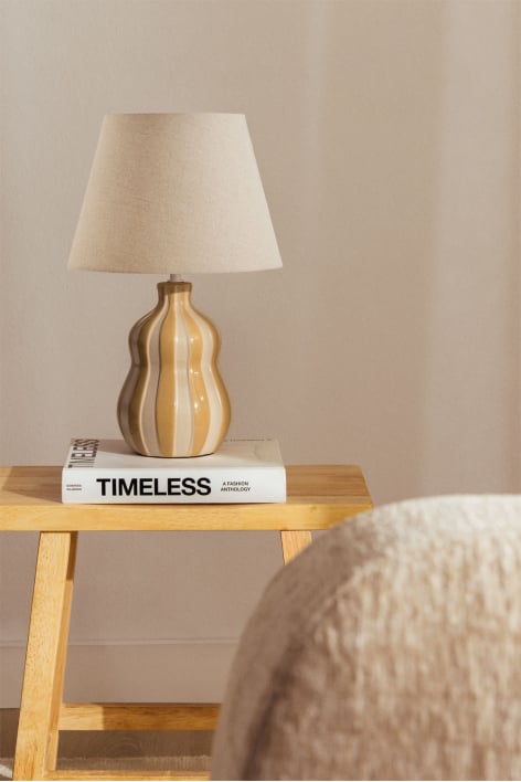 Jolira ceramic and linen table lamp ↑40 cm