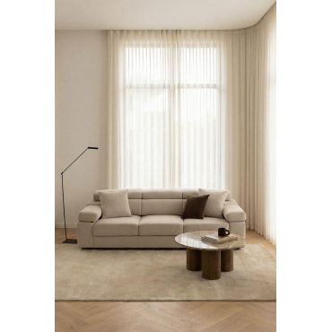 3-seater Sofa In Aramis Fabric Fabric Beige - Sklum