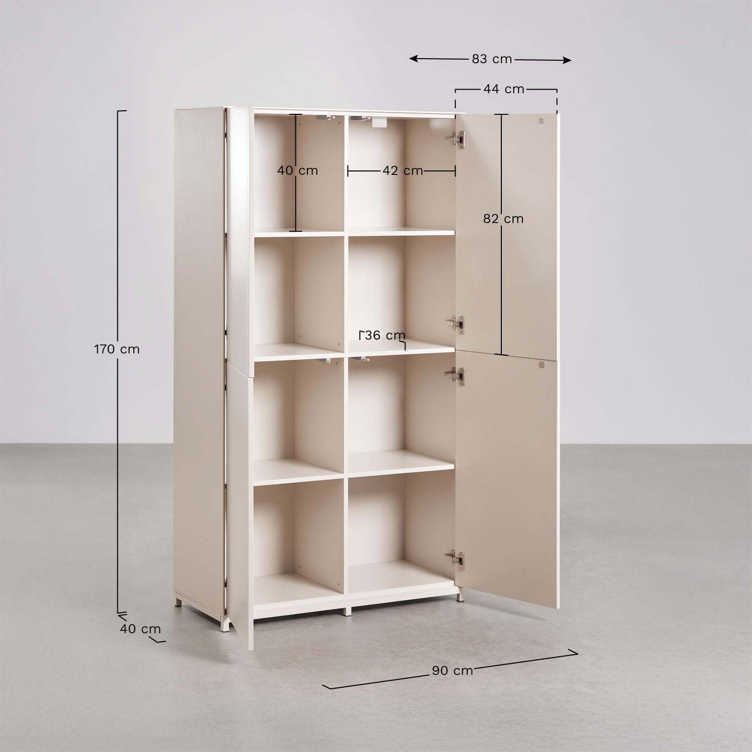 Kivora MDF wardrobe, medidas