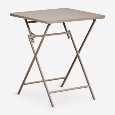 Tamarit Foldable 60x60 Cm Square Steel Kitchen Table Moka Brown - Sklum