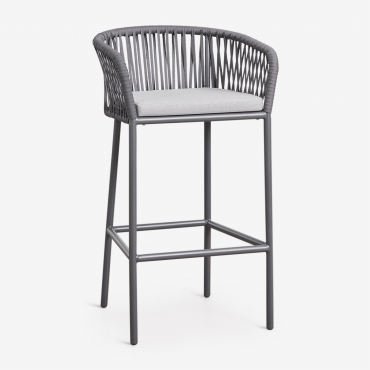 Pack Of 2 Arhiza Tall Garden Stools Grey Graphite & ↑75 Cm - Sklum