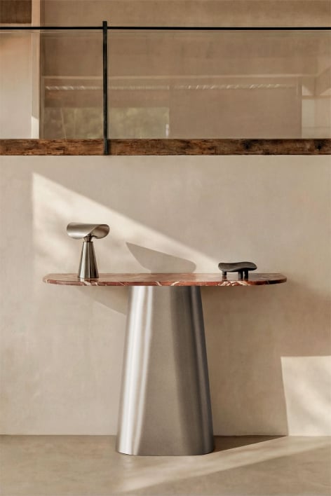 Moreila 120x40 cm natural stone and stainless steel hallway console table