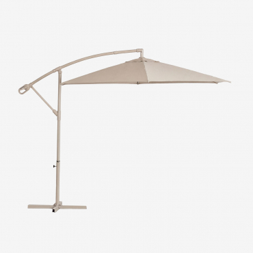 Parasol Ø295 Cm In Fabric And Steel Salina Tapioca Beige - Sklum