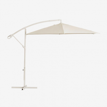 Parasol 295 Cm In Fabric And Steel Salina Gardenia White - Sklum