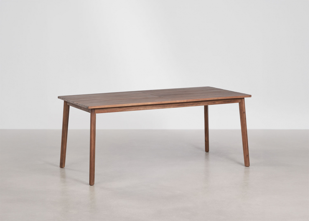 Rectangular acacia wood dining table Kaela - Dark Acacia Brown