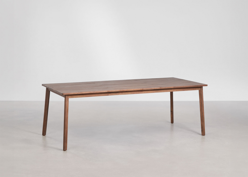 Rectangular acacia wood dining table Kaela - Dark Acacia Brown