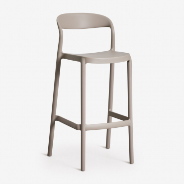 Stackable High Stool In Polypropylene Brenza Moka Brown & ↑75 Cm - Sklum