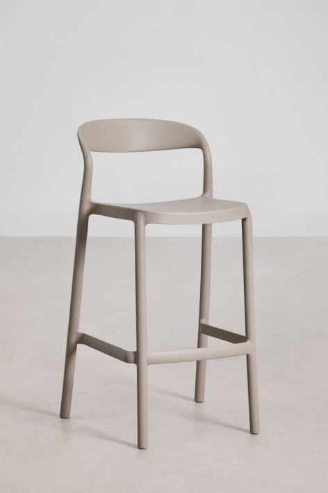 Stackable high stool in polypropylene Brenza - Moka Brown