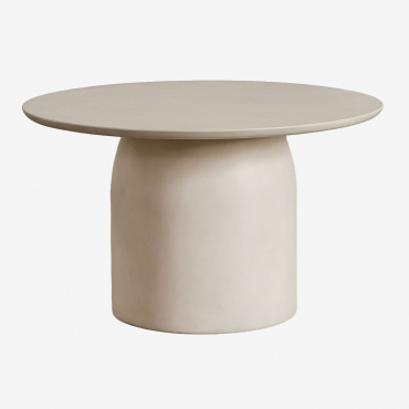 Round Coffee Table Ø75 Cm In Layana Cement Tapioca Beige - Sklum