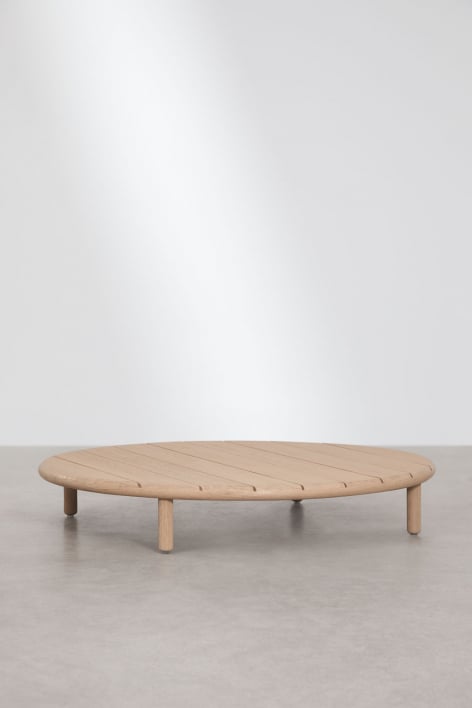 Olivia round acacia wood coffee table - Light Brown Acacia