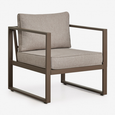 Lipov Aluminum Garden Armchair Brown Chocolate - Sklum