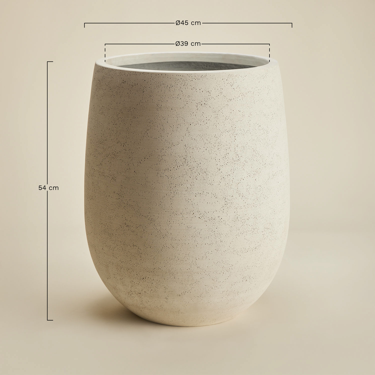 Grover outdoor cement planter, medidas