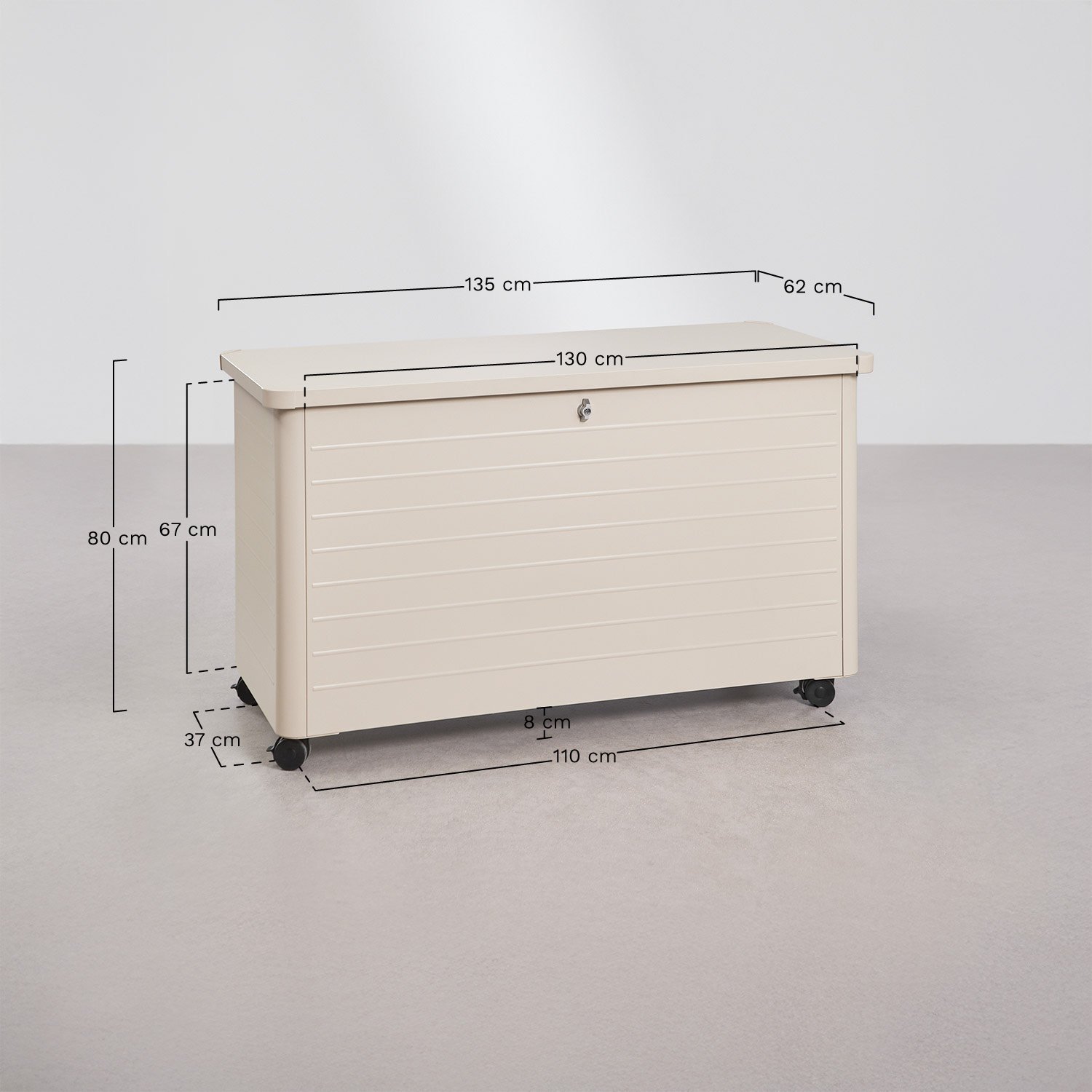 Forzan steel garden storage chest, medidas