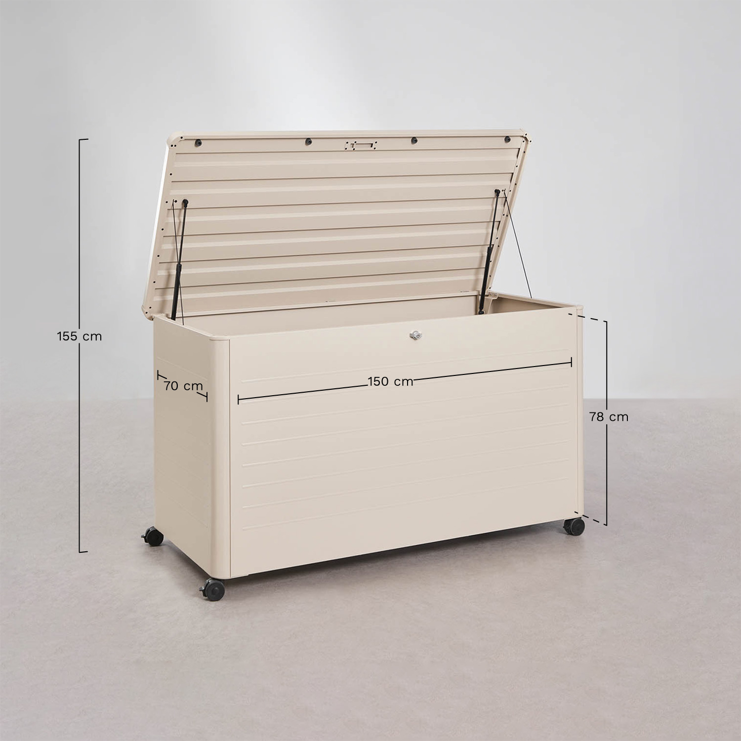 Forzan steel garden storage chest, medidas