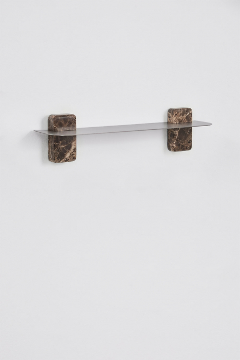 Serbian stainless steel bathroom wall shelf - Brown Marble Emperador