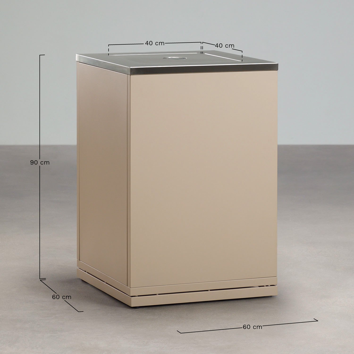 Rivana steel corner storage module for modular outdoor kitchen, medidas