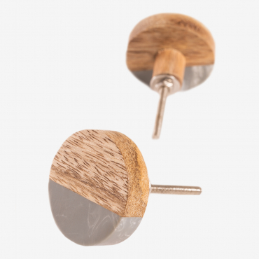 Set Of 2 Soleil Resin Handles Light Grey - Sklum