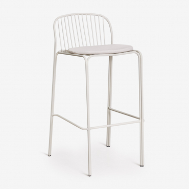 Pack Of 2 High Steel Stools Anerina Gardenia White & ↑75 Cm - Sklum