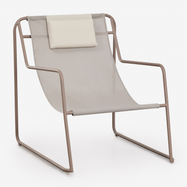 Lorvian Steel Hammock With Cushion And Armrest Moka Brown - Sklum